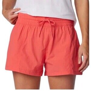 Columbia Boundless Trek Active Shorts Women's Large Regular Fit Coral UPF 50